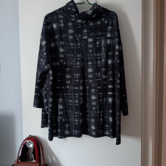 ELEMENTE CLEMENTE OSKA Recycled Fabric Black + Grey Print Cowl LIPA Tunic XL XXL - Picture 2 of 3